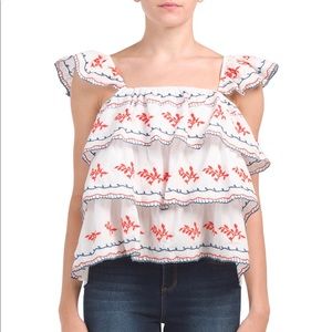 NWT GRAND & GREENE Ruffle Top Size XL